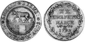 2/3 Thaler Anhalt-Bernburg (1603 - 1863) Silver Frederick Albert, Prince of Anhalt-Bernburg (1735 – 1796)