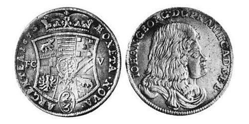 2/3 Thaler Anhalt-Dessau (1603 -1863) Silver John George II, Prince of Anhalt-Dessau (1627 – 1693)