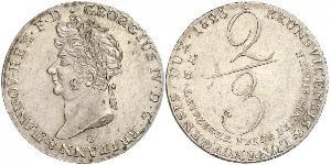 2/3 Thaler Kingdom of Hanover (1814 - 1866) Silver George IV (1762-1830)