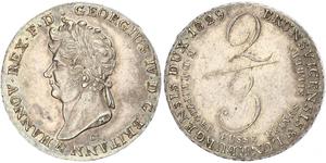 2/3 Thaler Kingdom of Hanover (1814 - 1866) Silver George IV (1762-1830)