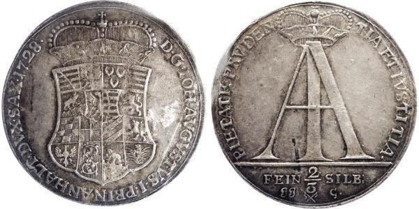 2/3 Thaler Principality of Anhalt-Zerbst (1544 - 1796) Silver John Augustus, Prince of Anhalt-Zerbst (1677 – 1742)