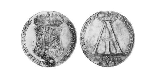 2/3 Thaler Principality of Anhalt-Zerbst (1544 - 1796) Silver John Augustus, Prince of Anhalt-Zerbst (1677 – 1742)