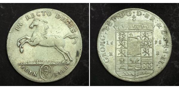 2/3 Thaler States of Germany Silver 