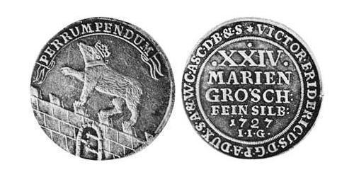 2/3 Thaler Anhalt-Bernburg (1603 - 1863) 銀 Victor Frederick, Prince of Anhalt-Bernburg (1700 – 1765)