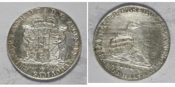 2/3 Thaler Principality of Anhalt-Köthen (1603 -1853) 銀 Augustus Louis, Prince of Anhalt-Köthen (1697 – 1755)