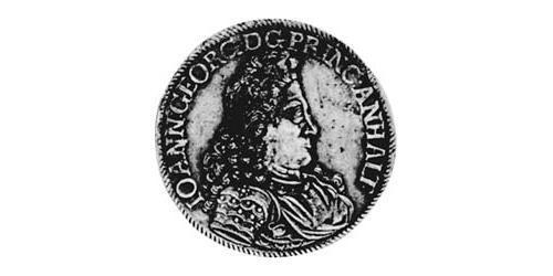 2/3 Thaler 安哈尔特-德绍 / 安哈尔特公国 (1806 - 1918) 銀 John George II, Prince of Anhalt-Dessau (1627 – 1693)