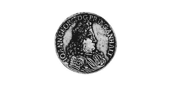 2/3 Thaler 安哈尔特-德绍 / 安哈尔特公国 (1806 - 1918) 銀 John George II, Prince of Anhalt-Dessau (1627 – 1693)