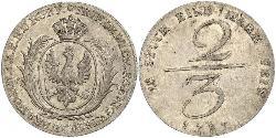 2/3 Thaler 普魯士王國 (1701 - 1918) 銀 