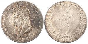 2/3 Thaler 汉诺威王国 (1814 - 1866) 銀 喬治四世 (1762-1830)