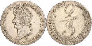 2/3 Thaler 汉诺威王国 (1814 - 1866) 銀 喬治四世 (1762-1830)