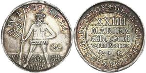 2/3 Thaler / 1 Gulden / 24 Mariengroschen States of Germany Argent 