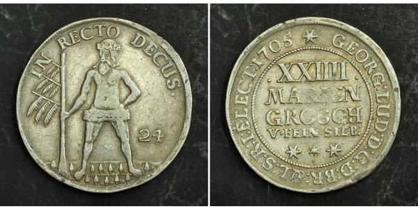2/3 Thaler / 1 Gulden / 24 Mariengroschen States of Germany Argent 