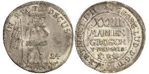 2/3 Thaler / 1 Gulden / 24 Mariengroschen Stati federali della Germania Argento 