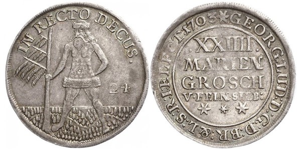 2/3 Thaler / 1 Gulden / 24 Mariengroschen States of Germany Plata 