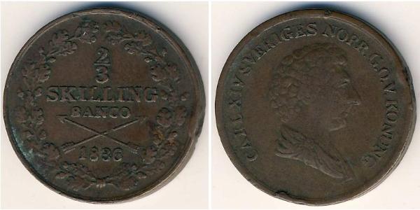 2/3 Скиллинг Sweden Copper 