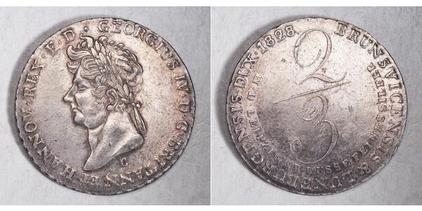 2/3 Талер Ганновер (королевство) (1814 - 1866) Серебро Георг IV (1762-1830)