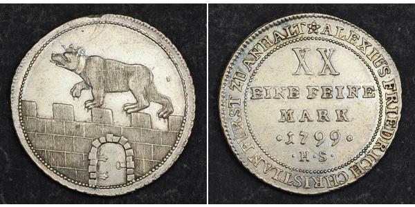 2/3 Талер Ангальт-Бернбург (1603 - 1863) Срібло Alexius Frederick Christian, Duke of Anhalt-Bernburg (1767 – 1834)