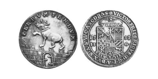 2/3 Талер Ангальт-Бернбург (1603 - 1863) Срібло Victor Frederick, Prince of Anhalt-Bernburg (1700 – 1765)