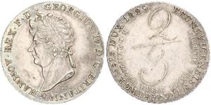 2/3 Талер Королівство Ганновер (1814 - 1866) Срібло Георг IV (1762-1830)