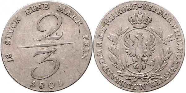 2/3 Талер Королівство Пруссія (1701-1918) Срібло 