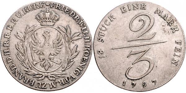 2/3 Талер Королівство Пруссія (1701-1918) Срібло 