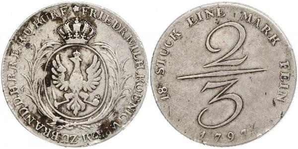2/3 Талер Королівство Пруссія (1701-1918) Срібло 