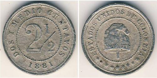 2.5 Centavo États-Unis de Colombie (1863 - 1886) Cuivre/Nickel 