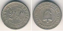 2.5 Centavo 哥倫比亞合眾國 (1863 - 1886) 镍/銅 