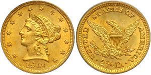 2.5 Dollar Vereinigten Staaten von Amerika (1776 - ) Gold 