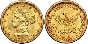 2.5 Dollar Vereinigten Staaten von Amerika (1776 - ) Gold 