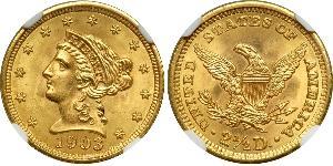 2.5 Dollar Vereinigten Staaten von Amerika (1776 - ) Gold 