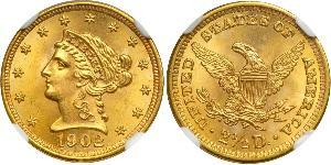 2.5 Dollar Vereinigten Staaten von Amerika (1776 - ) Gold 