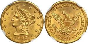 2.5 Dollar Vereinigten Staaten von Amerika (1776 - ) Gold 