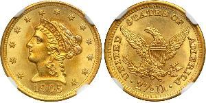 2.5 Dollar Vereinigten Staaten von Amerika (1776 - ) Gold 