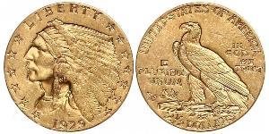 2.5 Dólar Estados Unidos de América (1776 - ) Oro 