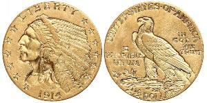 2.5 Dólar Estados Unidos de América (1776 - ) Oro 