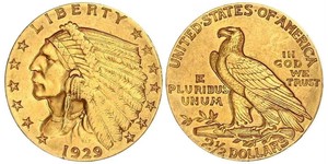 2.5 Dólar Estados Unidos de América (1776 - ) Oro 