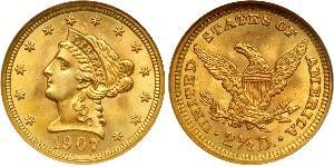 2.5 Dólar Estados Unidos de América (1776 - ) Oro 