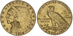 2.5 Dólar Estados Unidos de América (1776 - ) Oro 