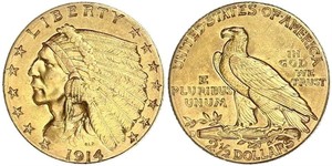 2.5 Dólar Estados Unidos de América (1776 - ) Oro 