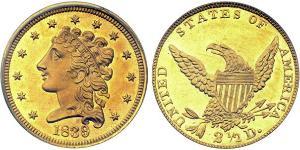 2.5 Dólar Estados Unidos de América (1776 - ) Oro 