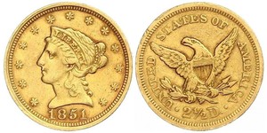 2.5 Dólar Estados Unidos de América (1776 - ) Oro 