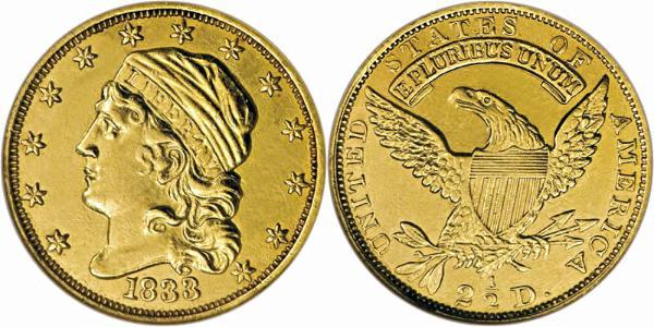 2.5 Dólar Estados Unidos de América (1776 - ) Oro 