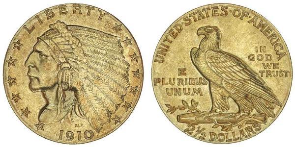 2.5 Dólar Estados Unidos de América (1776 - ) Oro 