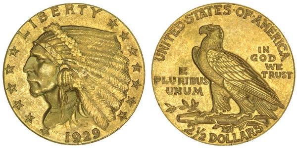 2.5 Dólar Estados Unidos de América (1776 - ) Oro 