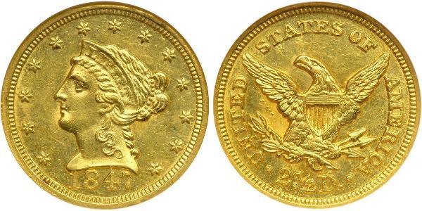 2.5 Dólar Estados Unidos de América (1776 - ) Oro 