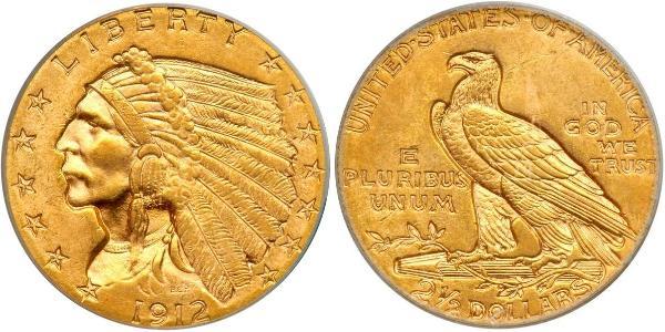 2.5 Dólar Estados Unidos de América (1776 - ) Oro 