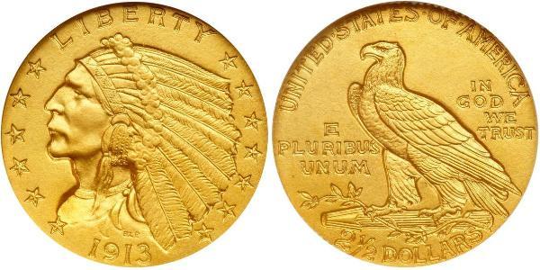 2.5 Dólar Estados Unidos de América (1776 - ) Oro 