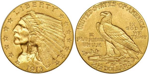 2.5 Dólar Estados Unidos de América (1776 - ) Oro 