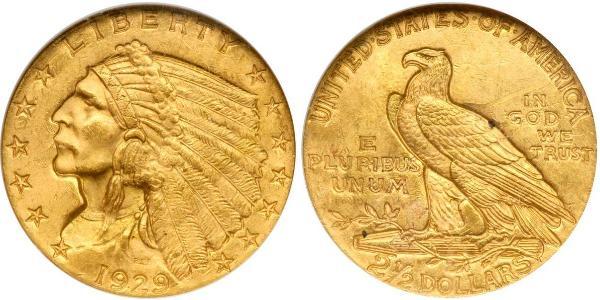 2.5 Dólar Estados Unidos de América (1776 - ) Oro 